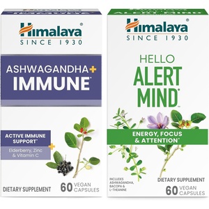 image:imageHimalaya Ashwagandha Immune with Vitamin C for Active Immune Support amp Hello Alert Mind for Energy Focus amp Attention 60 Capsules Each  Bundle