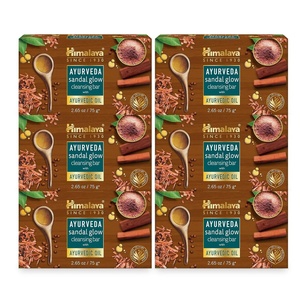 image:imageHimalaya Ayurveda Sandal Glow Cleansing Bar with Chandanadi Ropana Taila Sandalwood Coconut Oil amp Turmeric for Clean and Glowing Skin HerbalInfused Soap 265 oz 75 g 6 Pack