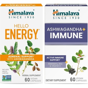 image:imageHimalaya Hello Energy with Ashwagandha for Adrenal Support amp Daily Energy and amp Ashwagandha Immune with Vitamin C for Active Immune Support 60 Capsules Each  Bundle