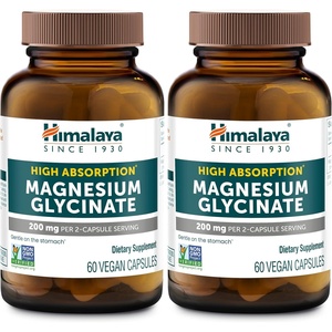 image:imageHimalaya Magnesium Glycinate High Absorption 200 mg 60 Vegan Capsules  Supplement for Muscle Bone Health Sleep amp Relaxation Gentle on Stomach ChelatedThirdParty Tested NonGMO GlutenFree60 Count Pack of 2