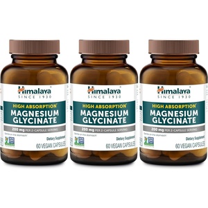image:imageHimalaya Magnesium Glycinate High Absorption 200 mg 60 Vegan Capsules  Supplement for Muscle Bone Health Sleep amp Relaxation Gentle on Stomach ChelatedThirdParty Tested NonGMO GlutenFree60 Count Pack of 3