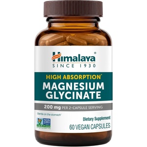 image:imageHimalaya Magnesium Glycinate High Absorption 200 mg 60 Vegan Capsules  Supplement for Muscle Bone Health Sleep amp Relaxation Gentle on Stomach ChelatedThirdParty Tested NonGMO GlutenFree60 Count Pack of 1