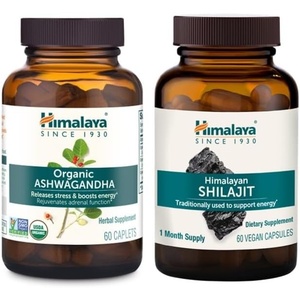 image:imageHimalaya Organic Ashwagandha and Shilajit Extract Supplements for Stress Relief amp Energy Support 60 Count Pack of 2