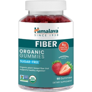 image:imageHimalaya Organic Fiber SugarFree Gummies for Adults PlantBased Prebiotic Fiber for Digestive Health Gut Support and Regularity USDA Organic NonGMO Vegan Strawberry Flavor 60 Gummies