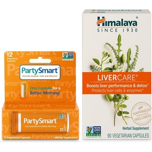 image:imageHimalaya PartySmart 12 Caps One Capsule for a Better Morning After Drinking Plus LiverCare 90 Caps for Daily Liver Cleanse Liver Support and to Eliminate Waste  2 Product Bundle