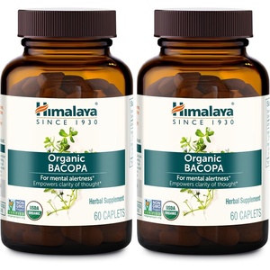 image:imageHimalaya USDA Organic Bacopa Monnieri Supplement 750 mg 30 Caplets  For Mental Alertness Supports Calm Memory amp Cognition Nootropic Herbal Supplement Bacopa Extract Brahmi  NonGMO Vegan60 Count Pack of 2