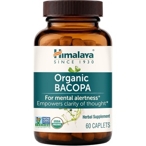 image:imageHimalaya USDA Organic Bacopa Monnieri Supplement 750 mg 30 Caplets  For Mental Alertness Supports Calm Memory amp Cognition Nootropic Herbal Supplement Bacopa Extract Brahmi  NonGMO Vegan60 Count Pack of 1
