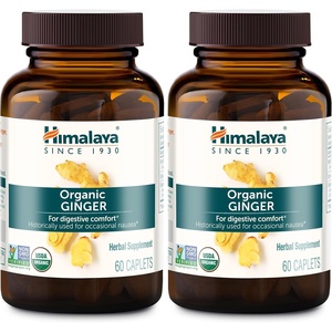 image:imageHimalaya USDA Organic Ginger Root Capsules 60 Caplets 60 Day Supply  Digestive Health Ginger Supplement for Nausea Upset Stomach Relief Occasional Bloating amp Heartburn  Vegan NonGMO60 Count Pack of 2