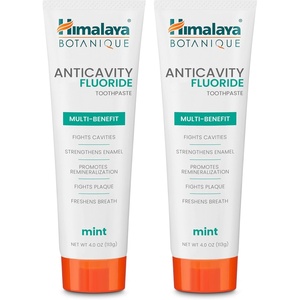 image:imageHimalaya Botanique Anticavity Fluoride Toothpaste Fluoride with MultiBenefit Support Fights Cavities Strengthens Enamel Promotes Remineralization Mint Flavor 4 oz  Fluoride Toothpaste MultiBenefit Support Fights Cavities Remineralizes amp Strengthens Enamel No SLS or Titanium Dioxide4 Ounce Pack of 2