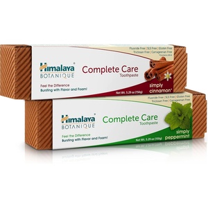 image:imageHimalaya Botanique Complete Care Toothpaste Cinnamon Flavor 529 oz  Fluoride Free Toothpaste with Xylitol amp Neem Fights Plaque Freshens BreathSLS FreeNo Artificial Flavors or ColorsPeppermint  Cinnamon