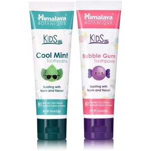 image:imageHimalaya Botanique Kids Toothpaste Cool Mint and Bubble Gum Variety Pack FluorideFree Gentle No Artificial Colors SLS Free Gluten Free 4 Oz Pack of 2