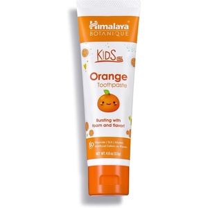 image:imageHimalaya Botanique Kids Toothpaste with Xylitol Bubble Gum Flavor  Gentle Fluoride Free Toothpaste  Vegan Gluten Free SLS Free No Artificial Flavors or Colors 4 oz  Fluoride Free Kids ToothpasteGently fights plaque Toddler Toothpaste  Vegan SLS Free No Artificial Colors or FlavorsOrange