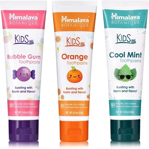 image:imageHimalaya Botanique Kids Toothpaste with Xylitol Bubble Gum Flavor  Gentle Fluoride Free Toothpaste  Vegan Gluten Free SLS Free No Artificial Flavors or Colors 4 oz  Fluoride Free Kids ToothpasteGently fights plaque Toddler Toothpaste  Vegan SLS Free No Artificial Colors or FlavorsVariety