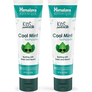 image:imageHimalaya Botanique Kids Toothpaste with Xylitol Cool Mint 4 oz 2 Pack  Fluoride Free Kids ToothpasteGently fights plaque Toddler Toothpaste  Vegan SLS Free No Artificial Colors or Flavors