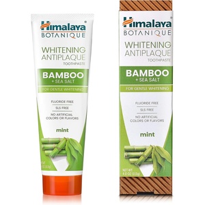 image:imageHimalaya Botanique Turmeric Whitening Antiplaque Toothpaste Mint 2 Pack  Fluoride Free Toothpaste With Turmeric amp Coconut Oil Whitening Toothpaste  No Artificial Flavors or Colors SLS Free Vegan4 Ounce Pack of 1