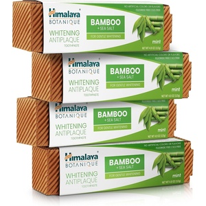 image:imageHimalaya Botanique Turmeric Whitening Antiplaque Toothpaste Mint 2 Pack  Fluoride Free Toothpaste With Turmeric amp Coconut Oil Whitening Toothpaste  No Artificial Flavors or Colors SLS Free Vegan4 Ounce Pack of 4