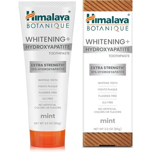 image:imageHimalaya Botanique Whitening Nano Hydroxyapatite Toothpaste Mint 4 oz  Nano Hydroxyapatite Toothpaste Support Enamel Strength amp IntegrityGreat for Sensitive Teeth Fluoride FreeSLS Free amp Vegan3 Ounce Pack of 1