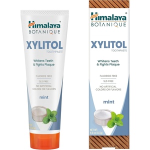 image:imageHimalaya Botanique Xylitol Toothpaste Mint Flavor 4 oz 4 Pack  Fluoride Free Toothpaste to Whiten Teeth Fight Plaque amp Freshen Breath  Vegan Gluten Free No Artificial Flavors or Colors4 Ounce Pack of 1