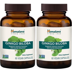 image:imageHimalaya Ginkgo Biloba SupplementBrain Support 120 mg 60 Capsules2 Pack  Herbal Brain Supplements for Memory amp Focus Support Cognitive Brain Health Ginkgo Extract  Vegan Gluten FreeNON GMO60 Count Pack of 2