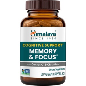 image:imageHimalaya Memory amp Focus Herbal SupplementBrain Health Support 60 Capsules  Cognitive Support with CognatiQ amp Citicoline Nootropic Brain Supplements Brain Health Supplements for Adults