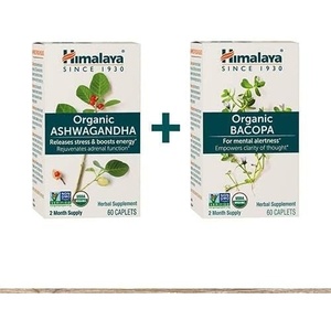 image:imageHimalaya Organic Ashwagandha  Organic Bacopa Brain Booster Kit Ashwagandha 670 mg for Energy Boost amp Stress Relief  Bacopa 750mg Nootropic Brain Booster for Mental Focus Memory and Clarity